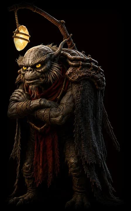 Grim, la mascotte de Poil de Grim, réfléchit à ta question