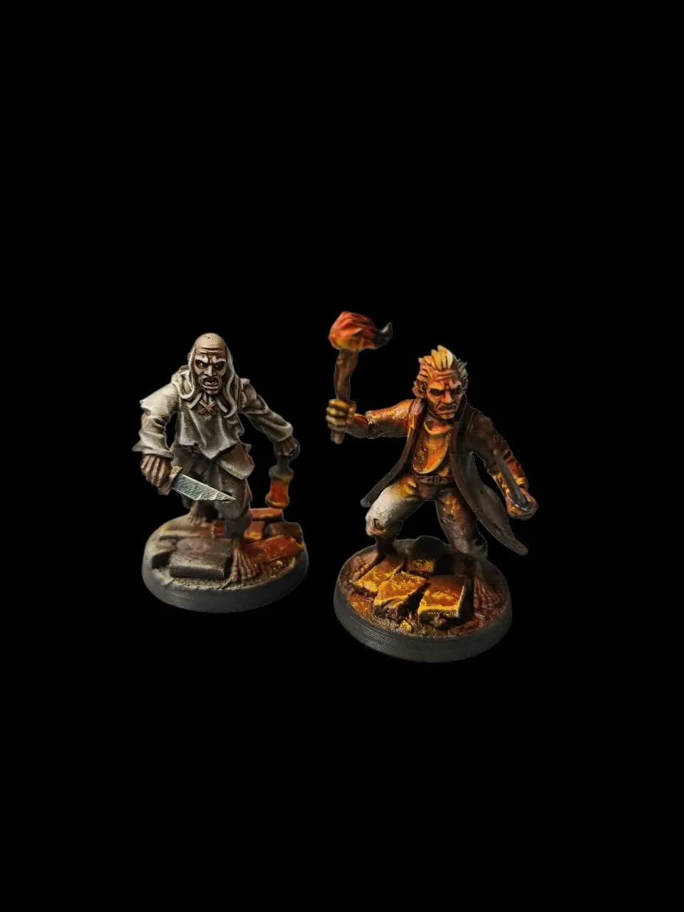 Figurines peintes par Poil de Grim, style sombre et crasseux