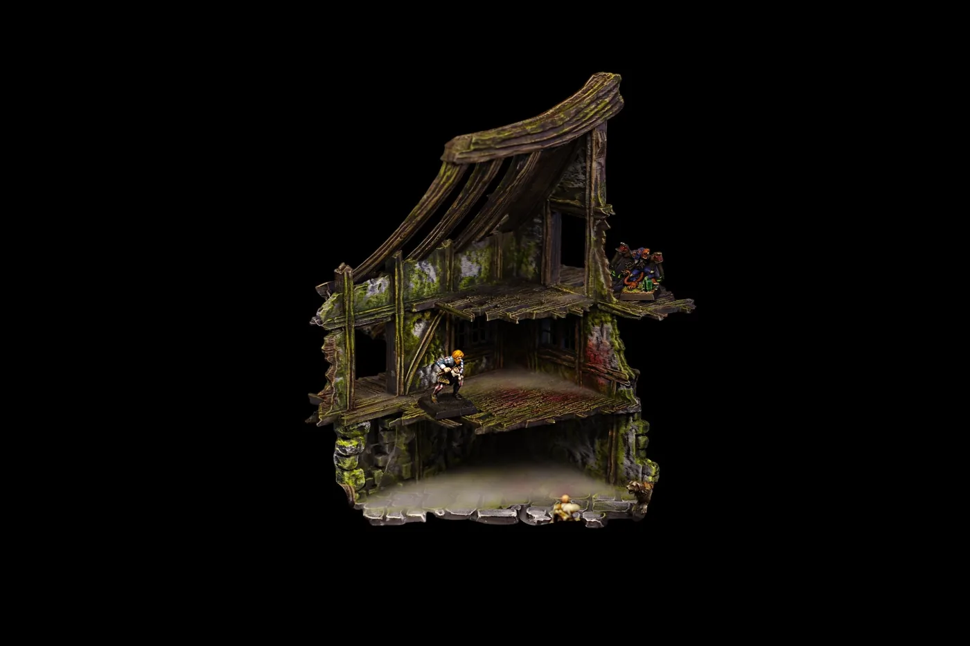 La masure délabrée – décor de table de jeu pour figurines imprimé en 3D par Poil de Grim