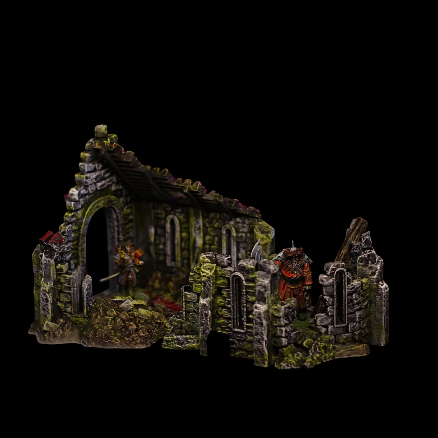 La chapelle des découragés – décor de table de jeu pour figurines imprimé en 3D par Poil de Grim
