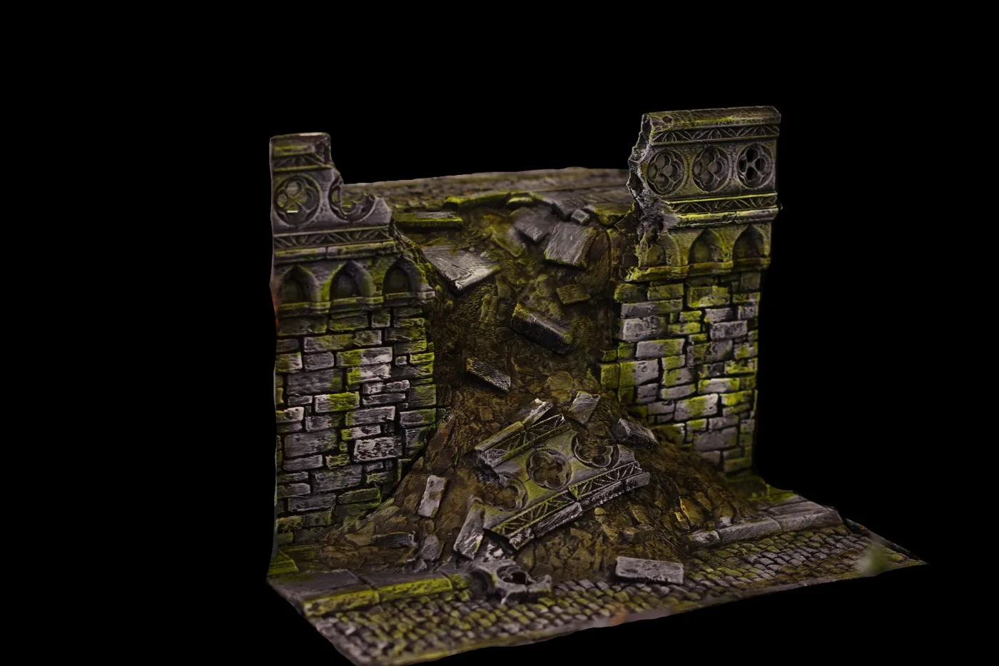 Le mur de la chute – décor de table de jeu pour figurines imprimé en 3D par Poil de Grim