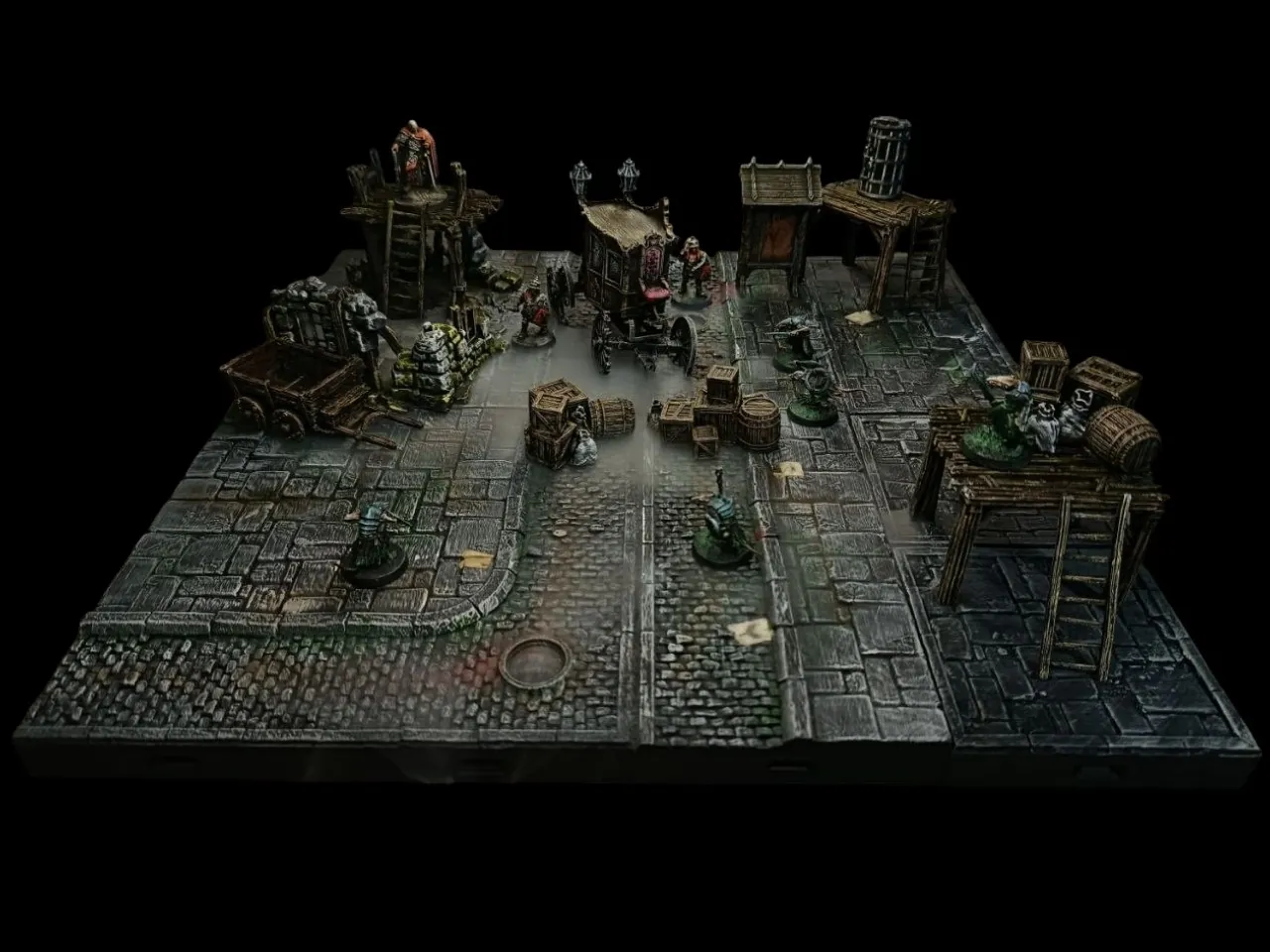 Embuscade dans les ruelles – kit d'agrandissement pour table de jeu imprimé en 3D par Poil de Grim