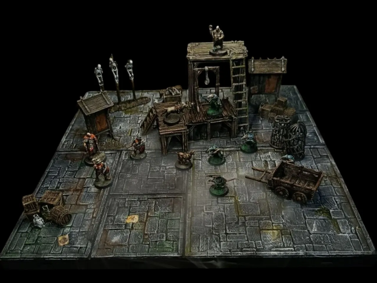 Échauffourée sur la place – kit d'agrandissement pour table de jeu imprimé en 3D par Poil de Grim